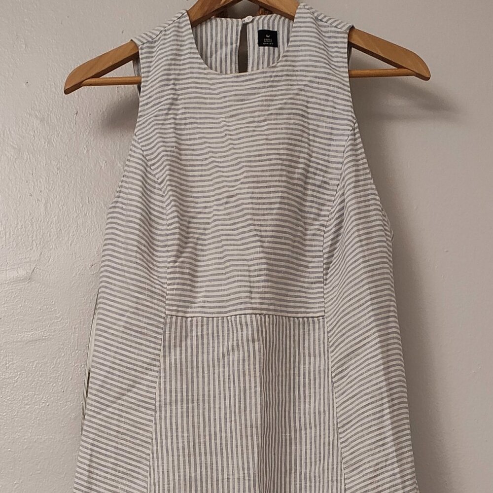 Striped Blue & White Maxi Dress - 100% Linen!